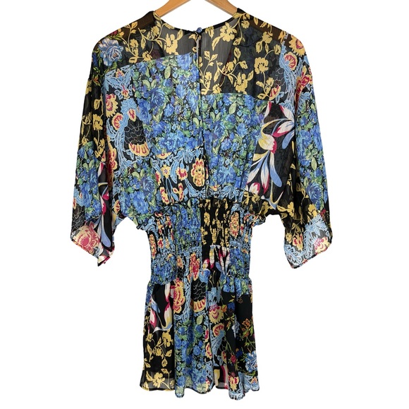 Zara Floral Playsuit Romper Kimono Coquette - Picture 8 of 10